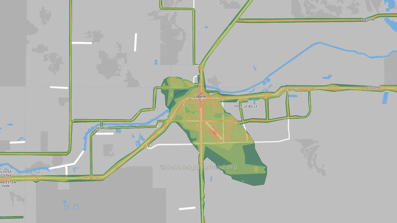 33935, FL Map of Noise Levels in 33935