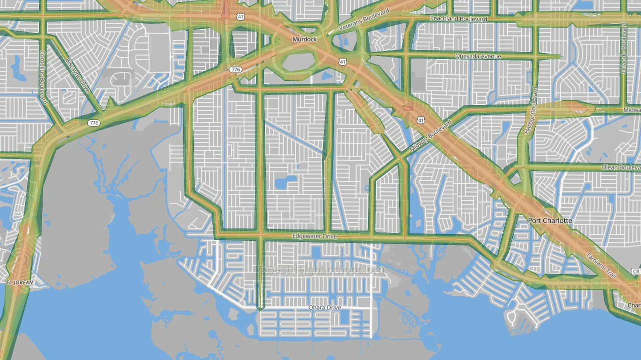 33948, FL Map of Noise Levels in 33948