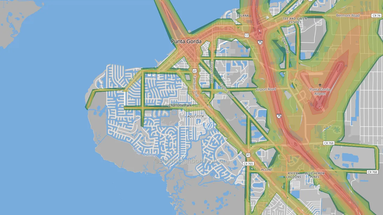 33950, FL Map of Noise Levels in 33950