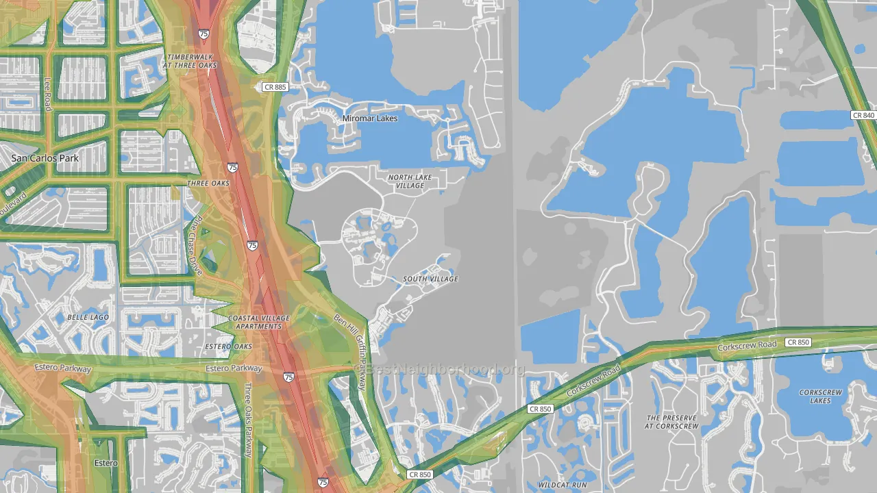 33965, FL Map of Noise Levels in 33965