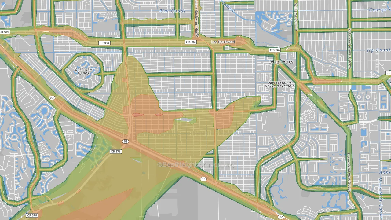 33976, FL Map of Noise Levels in 33976
