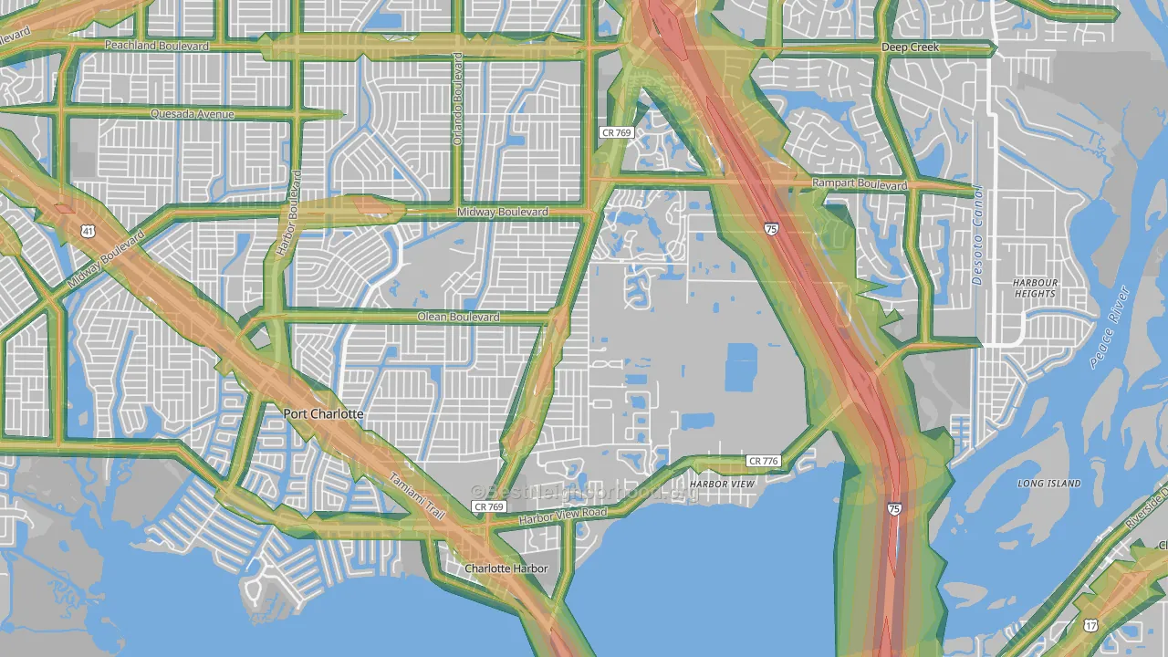 33980, FL Map of Noise Levels in 33980