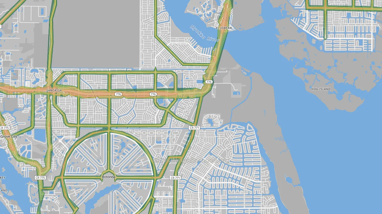 33981, FL Map of Noise Levels in 33981