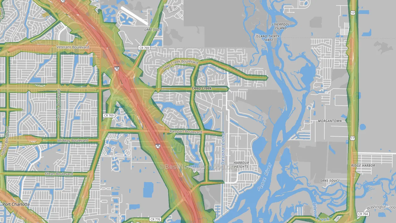 33983, FL Map of Noise Levels in 33983