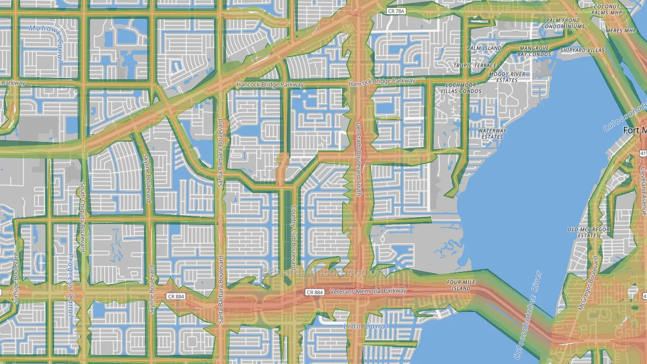 33990, FL Map of Noise Levels in 33990