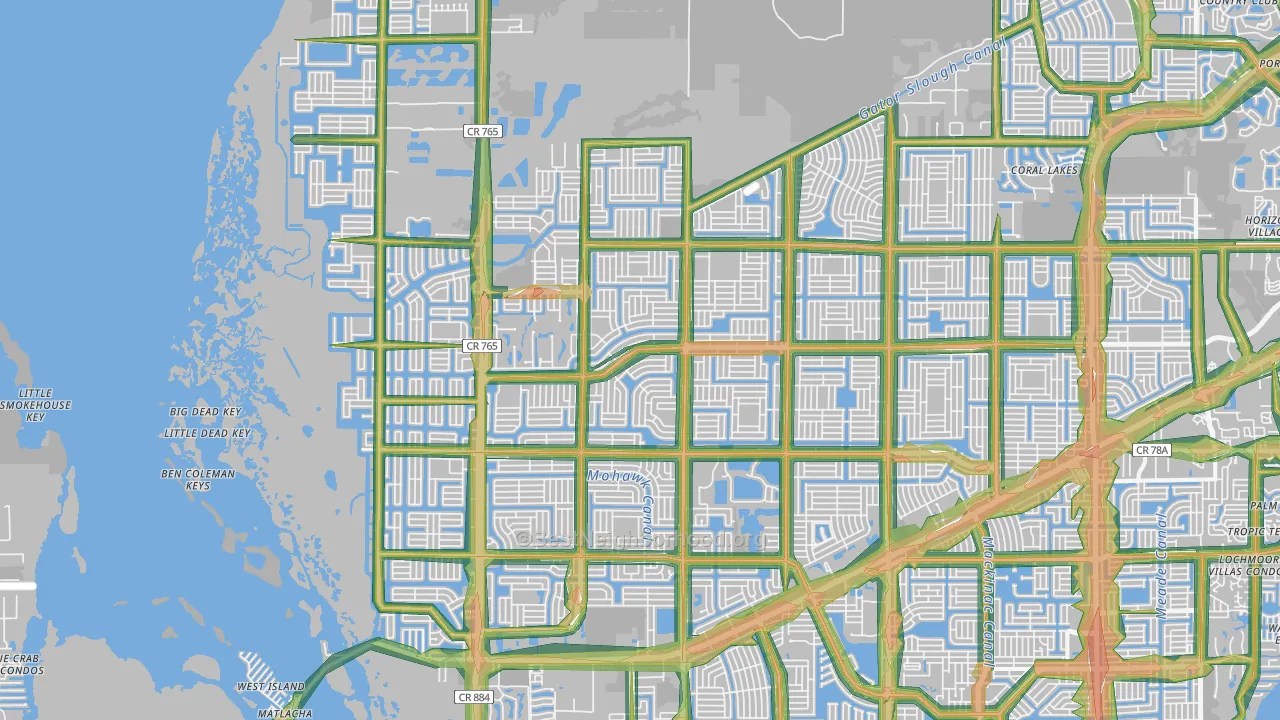 33993, FL Map of Noise Levels in 33993
