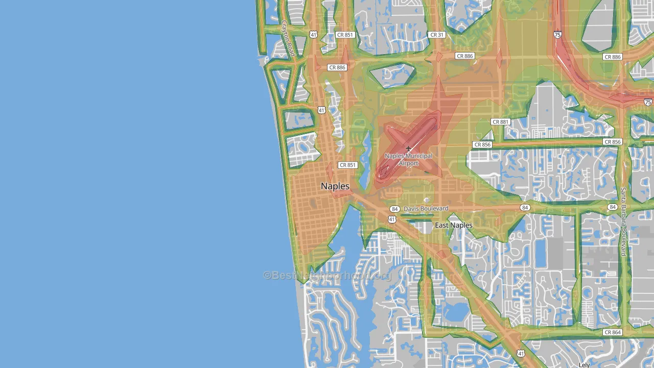 34102, FL Map of Noise Levels in 34102