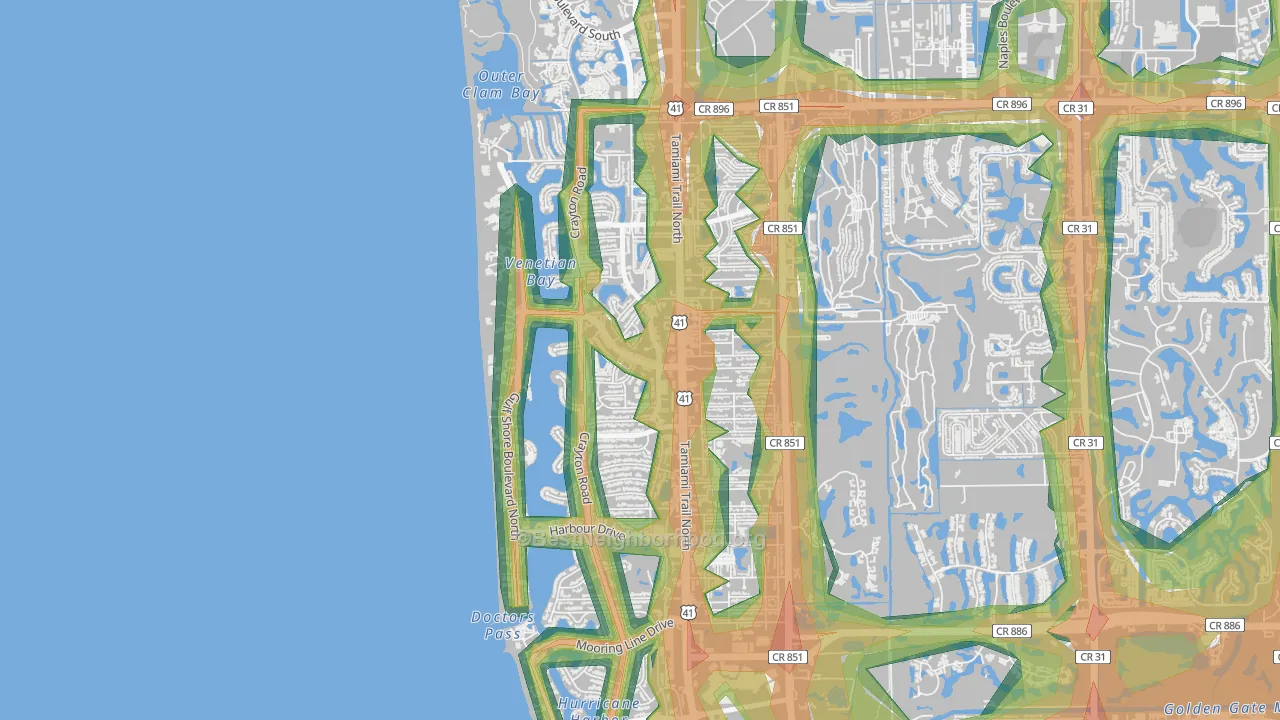 34103, FL Map of Noise Levels in 34103