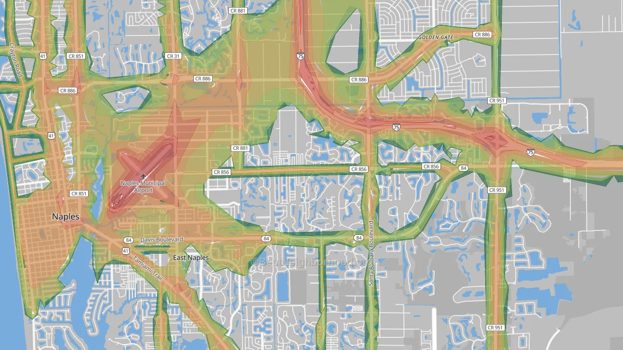 34104, FL Map of Noise Levels in 34104