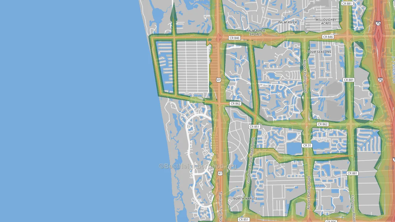 34108, FL Map of Noise Levels in 34108