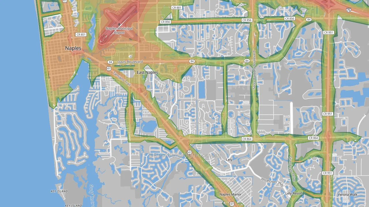 34112, FL Map of Noise Levels in 34112