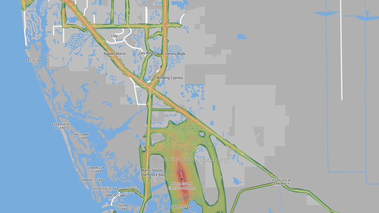 34114, FL Map of Noise Levels in 34114