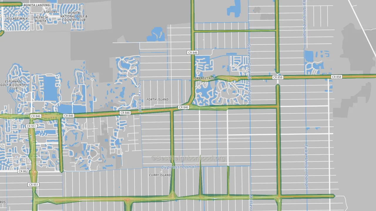 34120, FL Map of Noise Levels in 34120