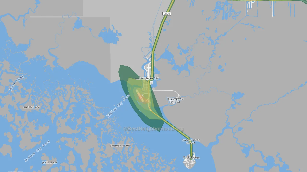 34139, FL Map of Noise Levels in 34139