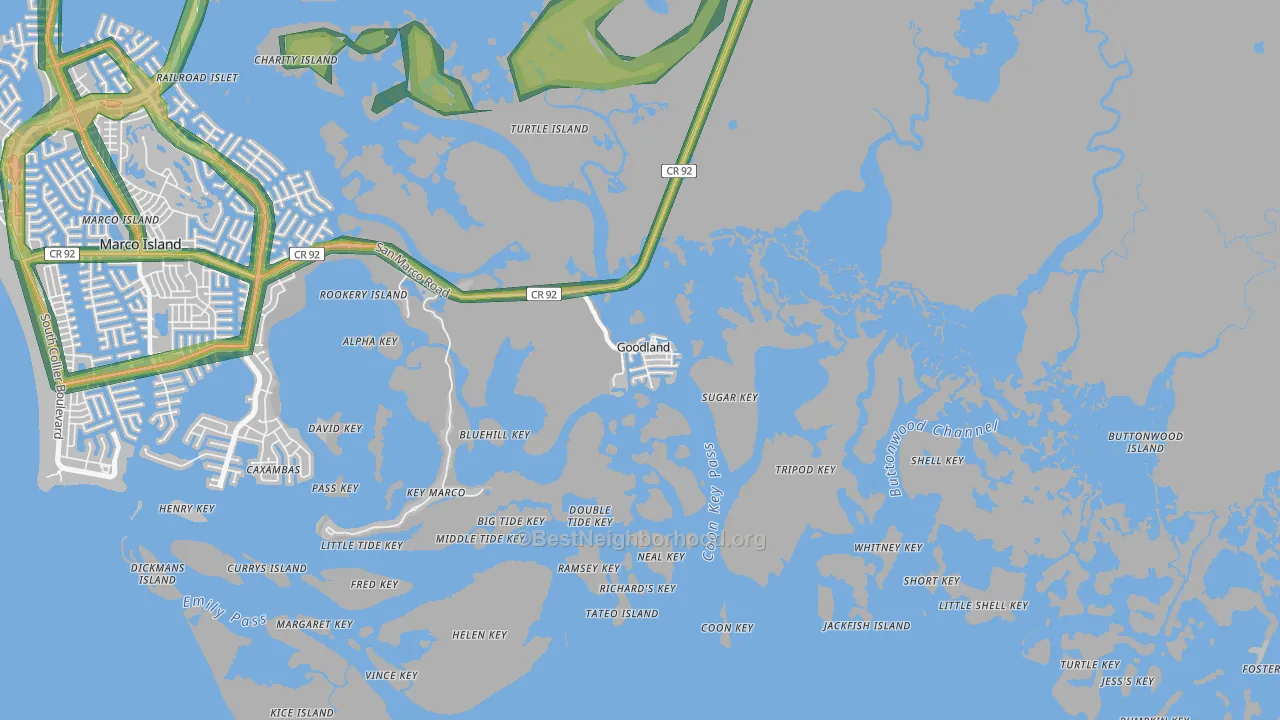 34140, FL Map of Noise Levels in 34140