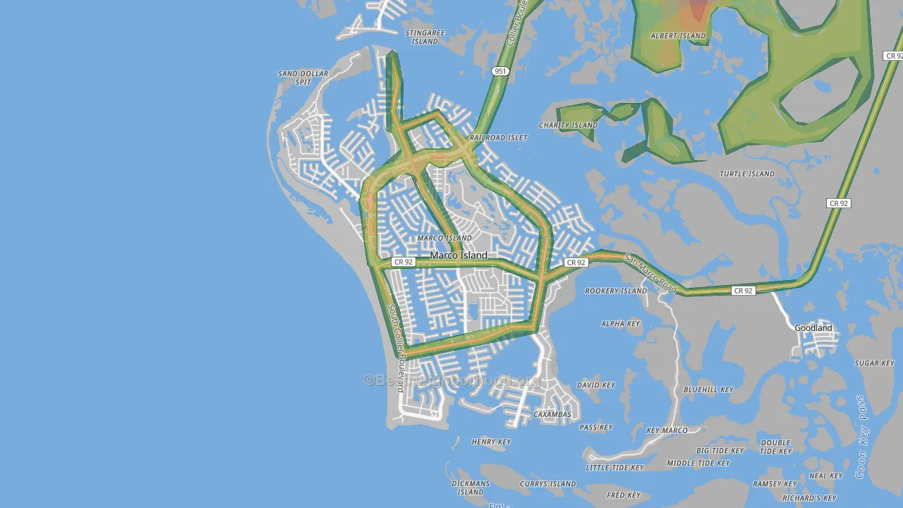 34145, FL Map of Noise Levels in 34145