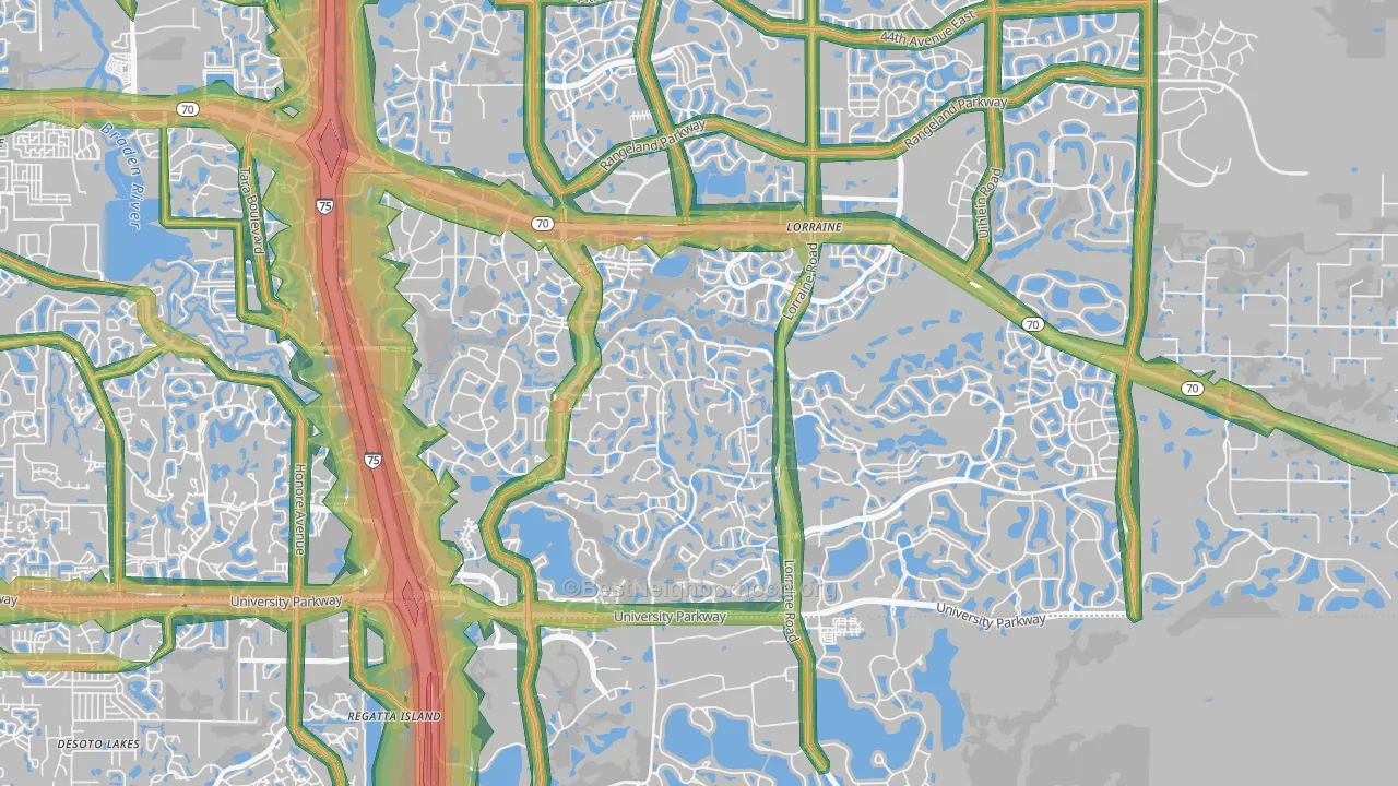 34202, FL Map of Noise Levels in 34202