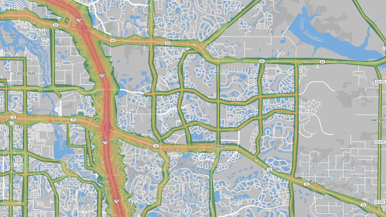 34211, FL Map of Noise Levels in 34211