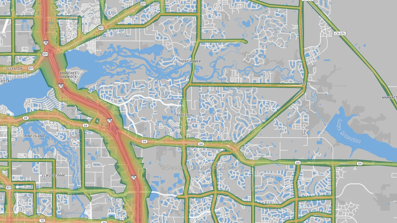 34212, FL Map of Noise Levels in 34212