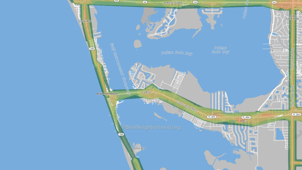 34215, FL Map of Noise Levels in 34215