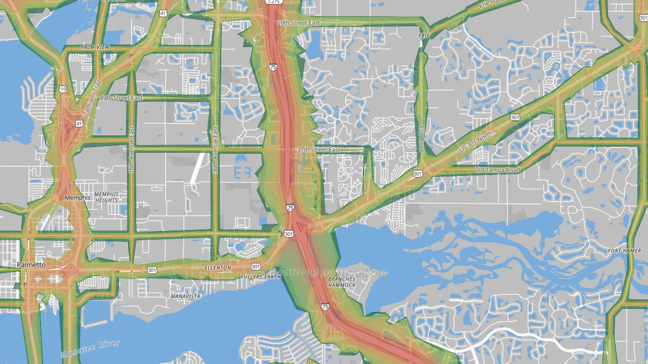 34222, FL Map of Noise Levels in 34222
