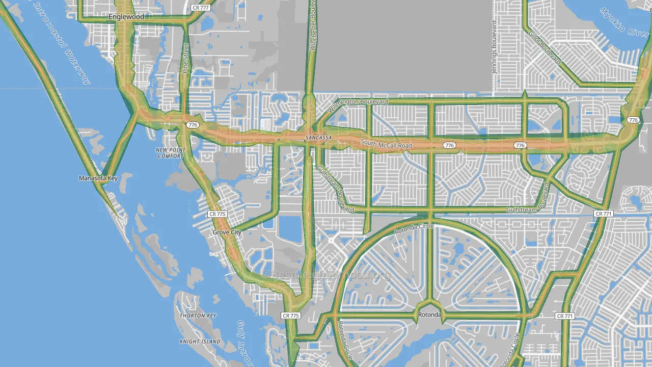 34224, FL Map of Noise Levels in 34224