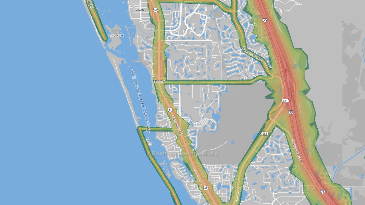 34229, FL Map of Noise Levels in 34229