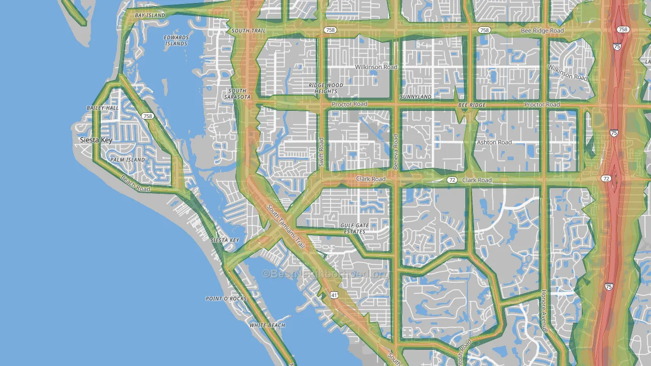 34231, FL Map of Noise Levels in 34231