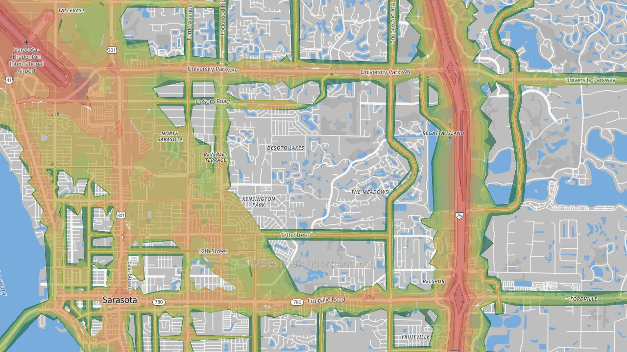 34235, FL Map of Noise Levels in 34235