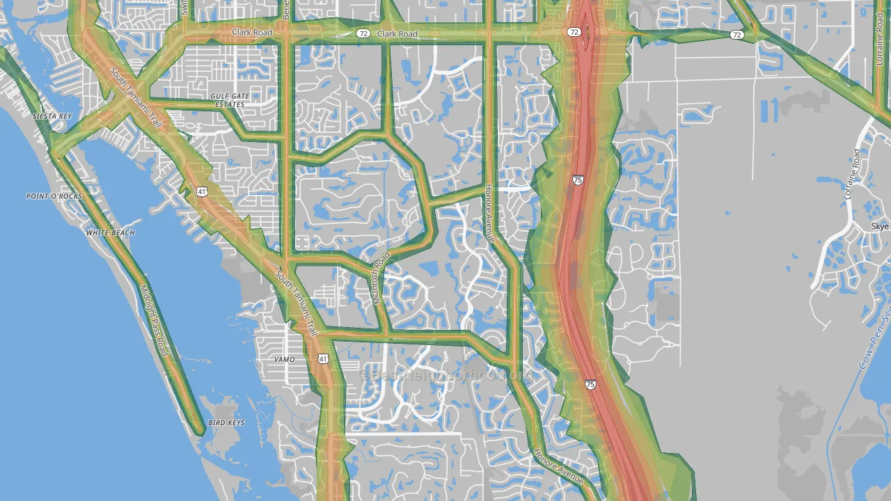34238, FL Map of Noise Levels in 34238