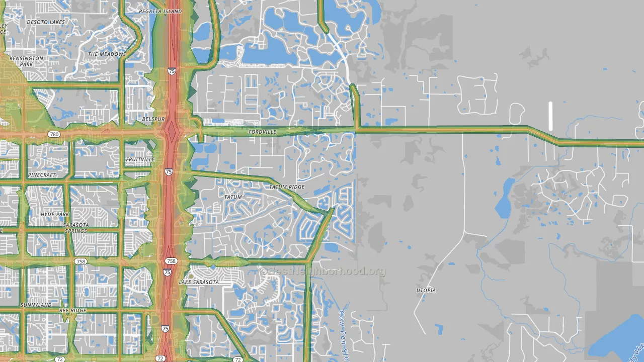 34240, FL Map of Noise Levels in 34240