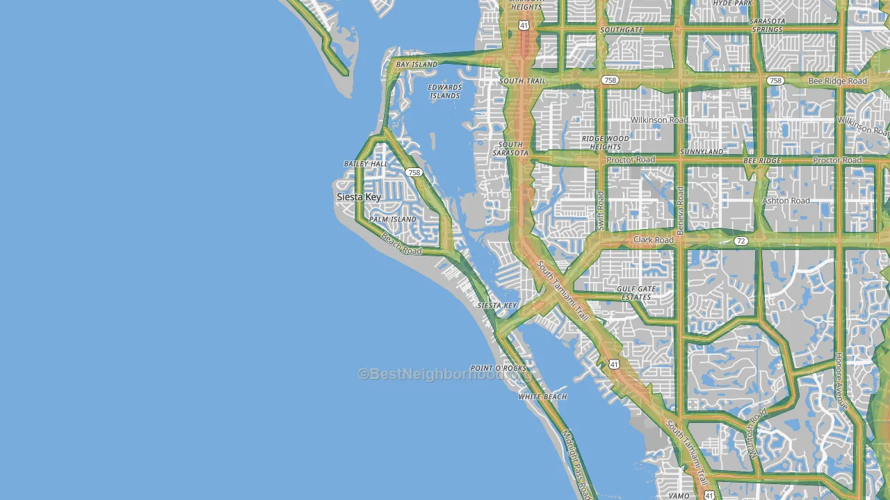 34242, FL Map of Noise Levels in 34242