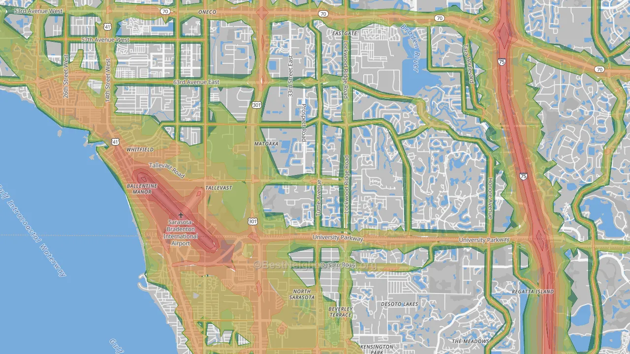 34243, FL Map of Noise Levels in 34243