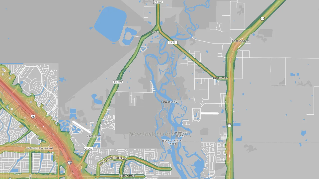 34269, FL Map of Noise Levels in 34269