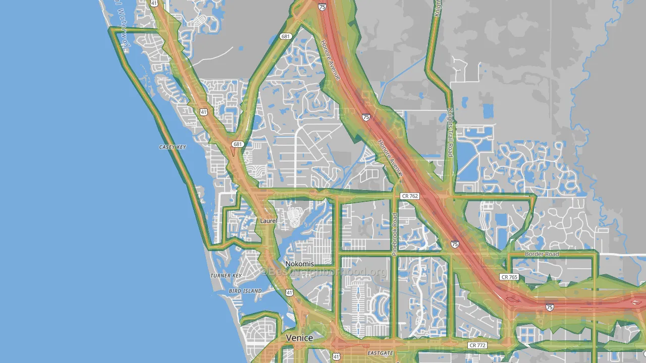 34275, FL Map of Noise Levels in 34275
