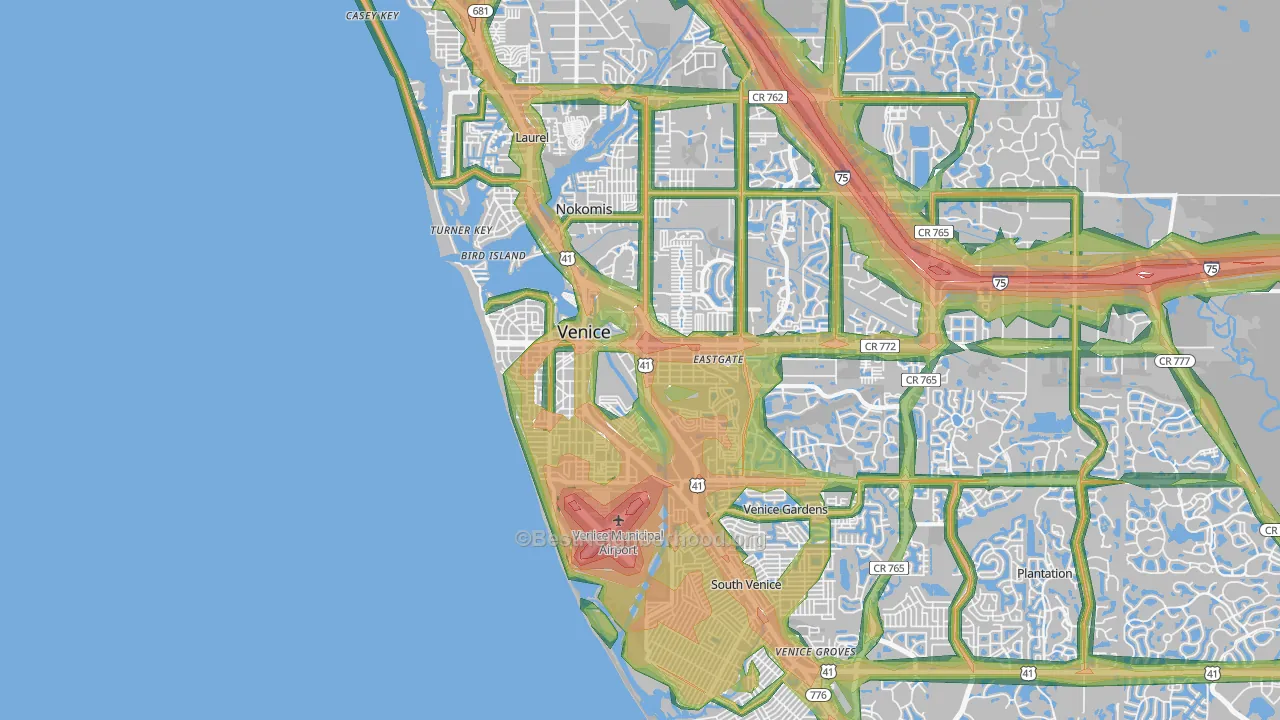 34285, FL Map of Noise Levels in 34285