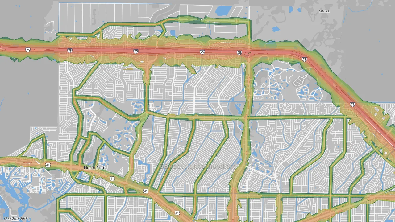 34286, FL Map of Noise Levels in 34286