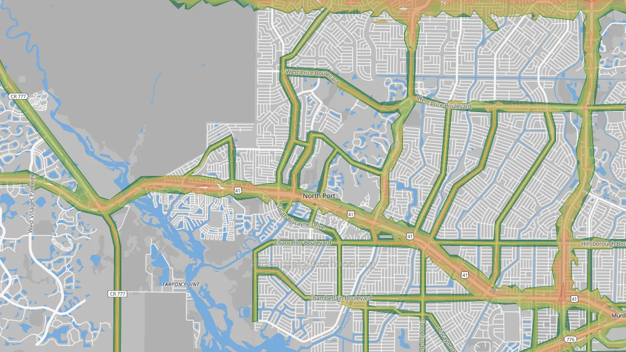 34287, FL Map of Noise Levels in 34287