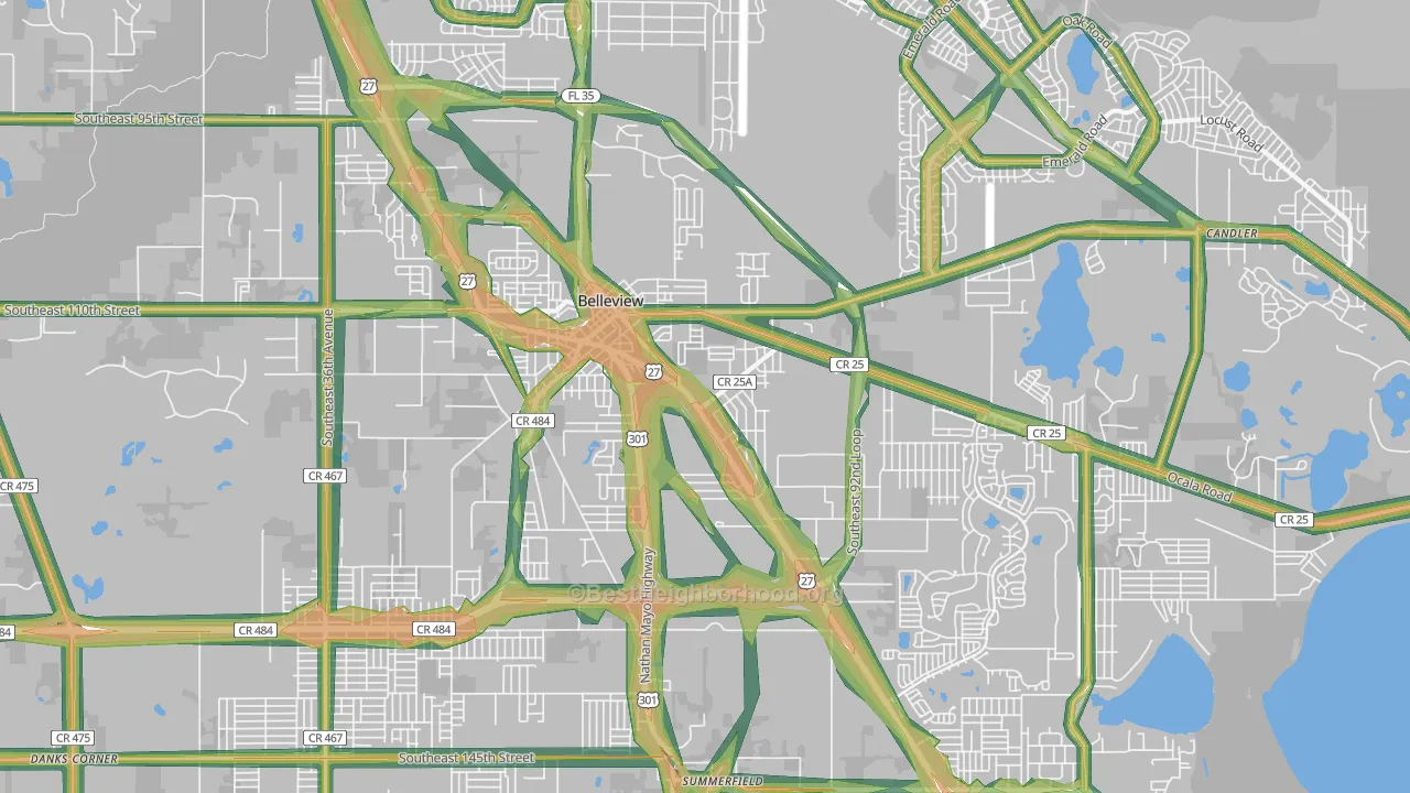 34420, FL Map of Noise Levels in 34420