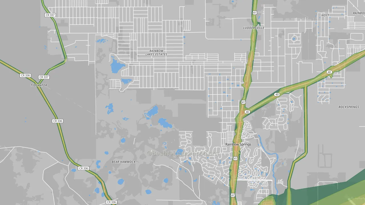 34431, FL Map of Noise Levels in 34431