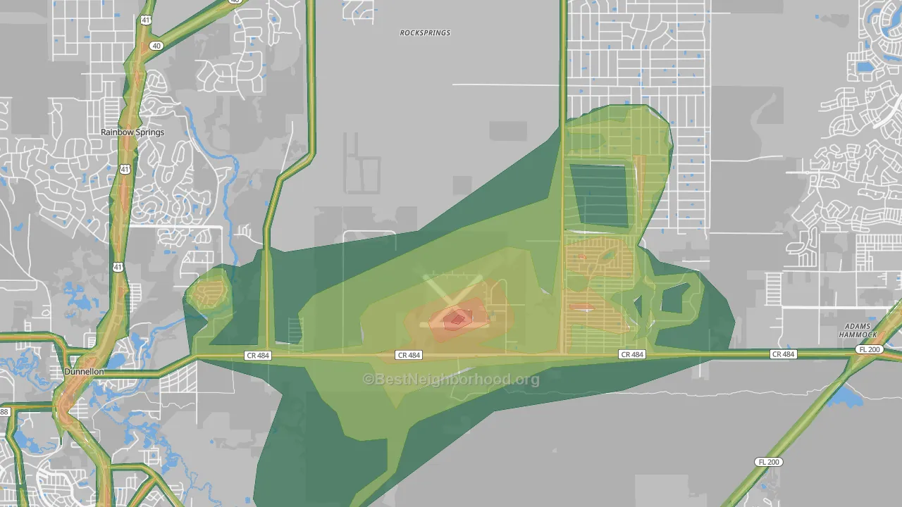 34432, FL Map of Noise Levels in 34432
