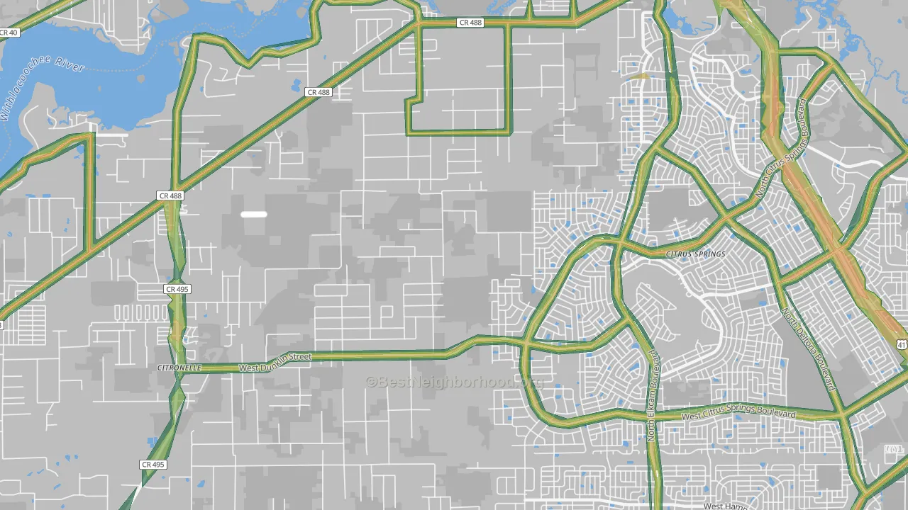 34433, FL Map of Noise Levels in 34433