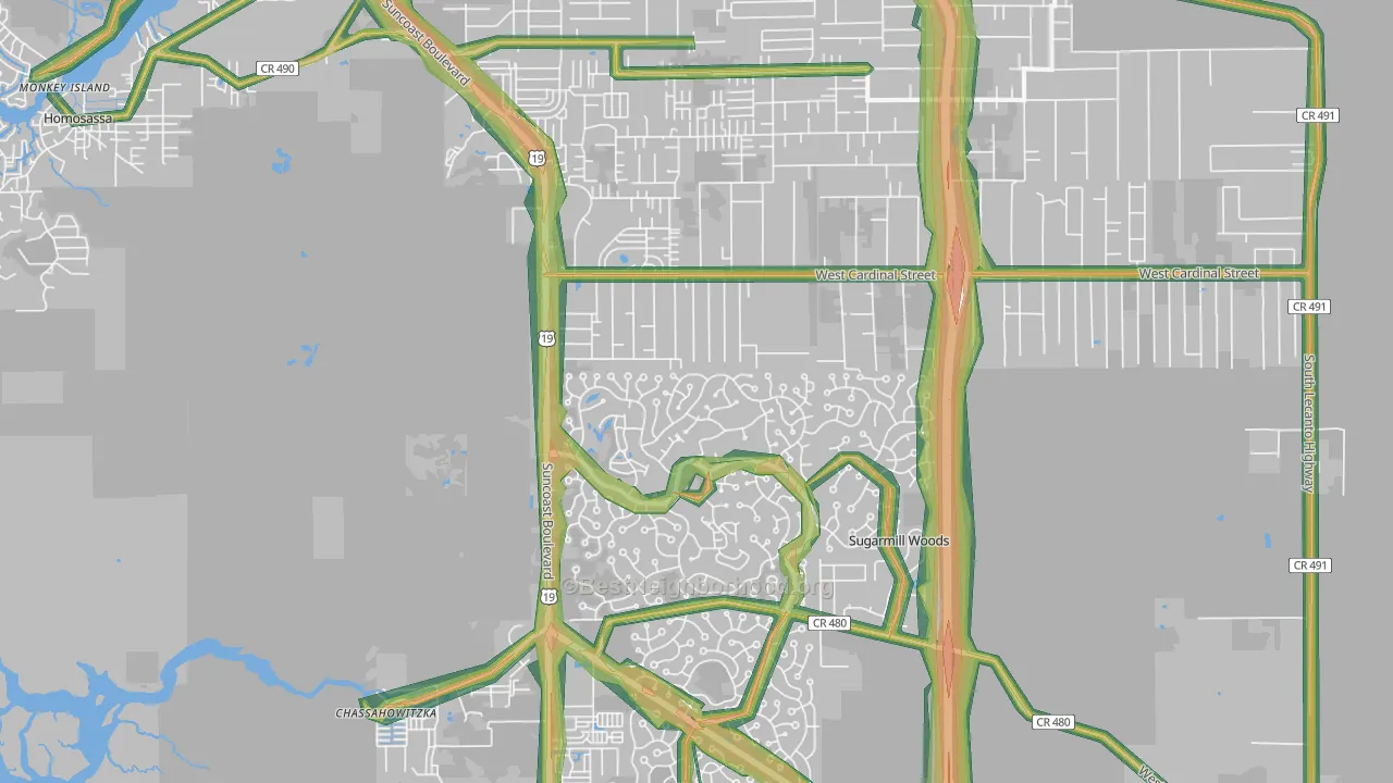 34446, FL Map of Noise Levels in 34446