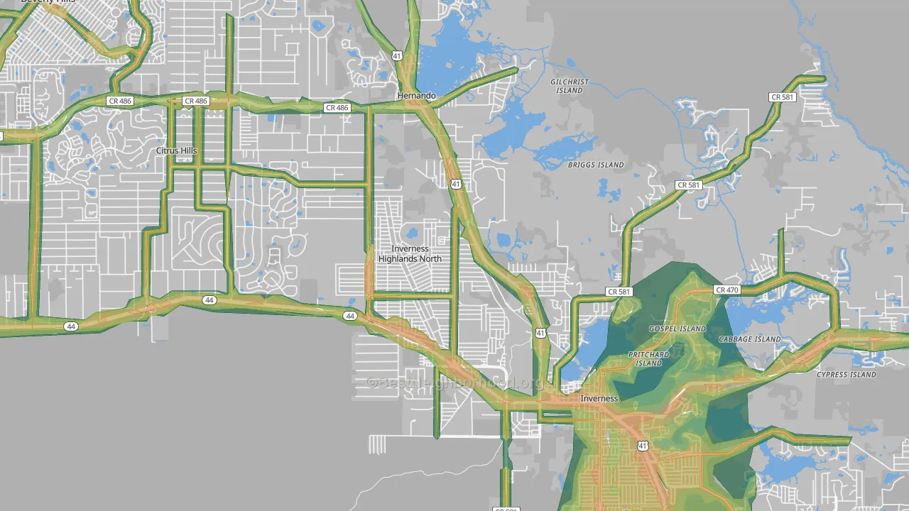 34453, FL Map of Noise Levels in 34453