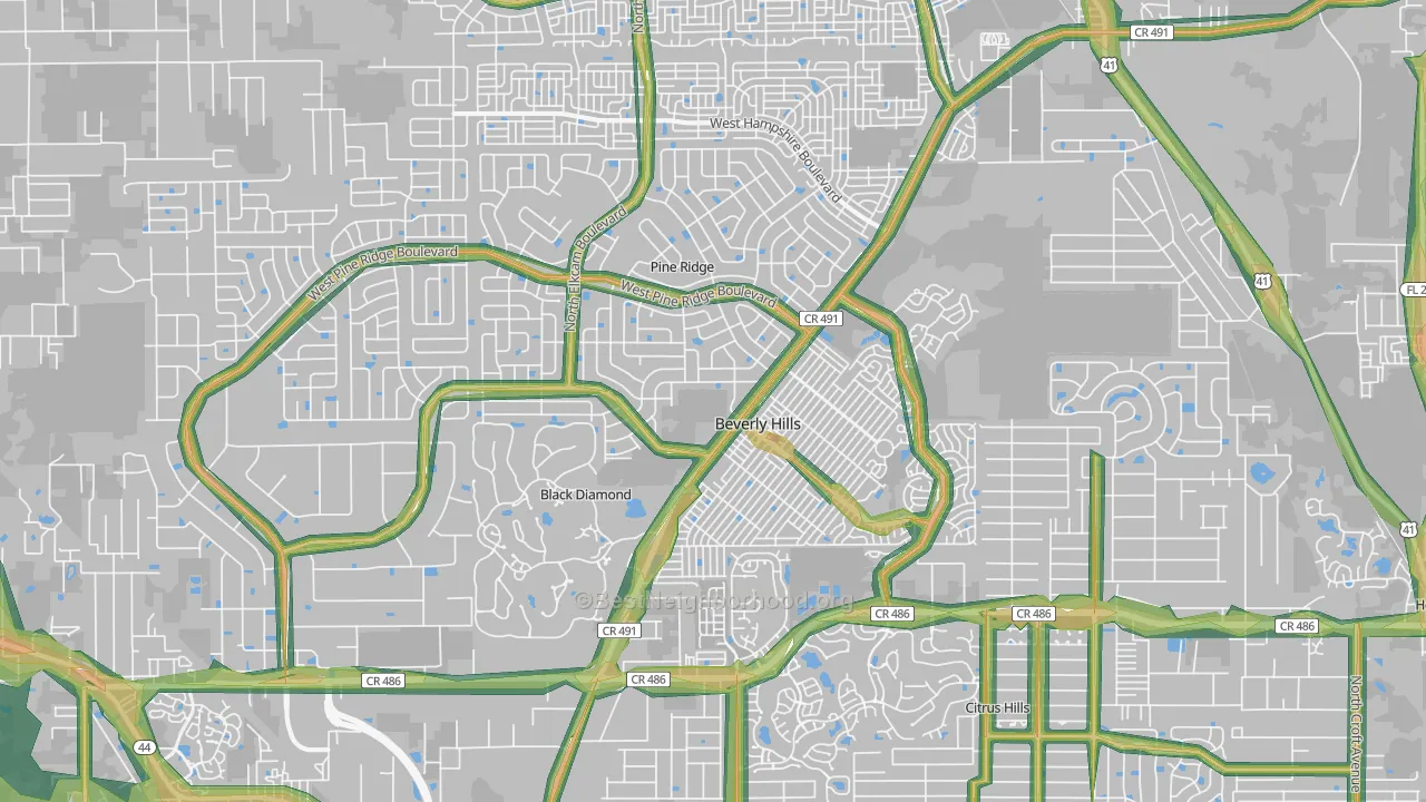 34465, FL Map of Noise Levels in 34465