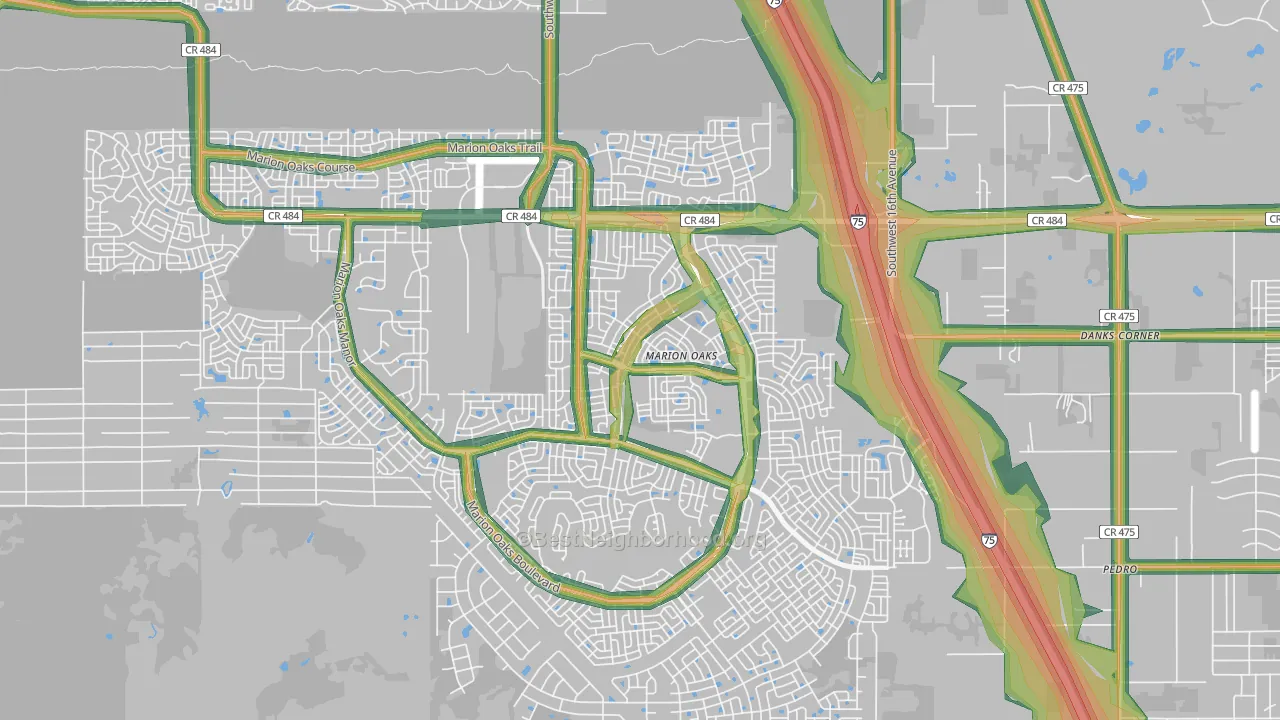 34473, FL Map of Noise Levels in 34473