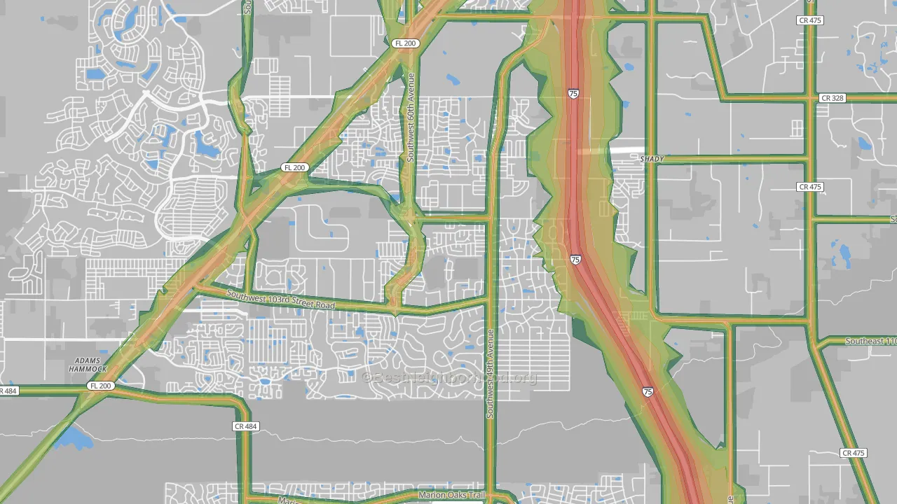 34476, FL Map of Noise Levels in 34476