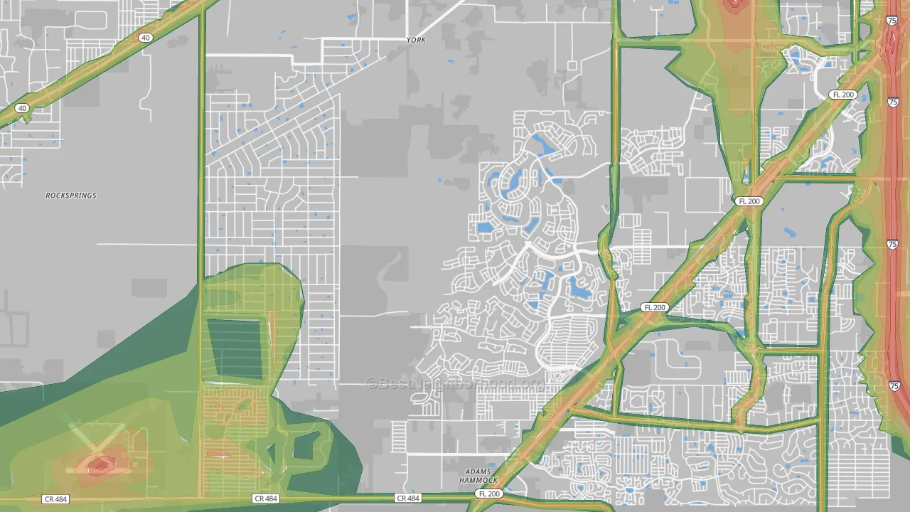34481, FL Map of Noise Levels in 34481