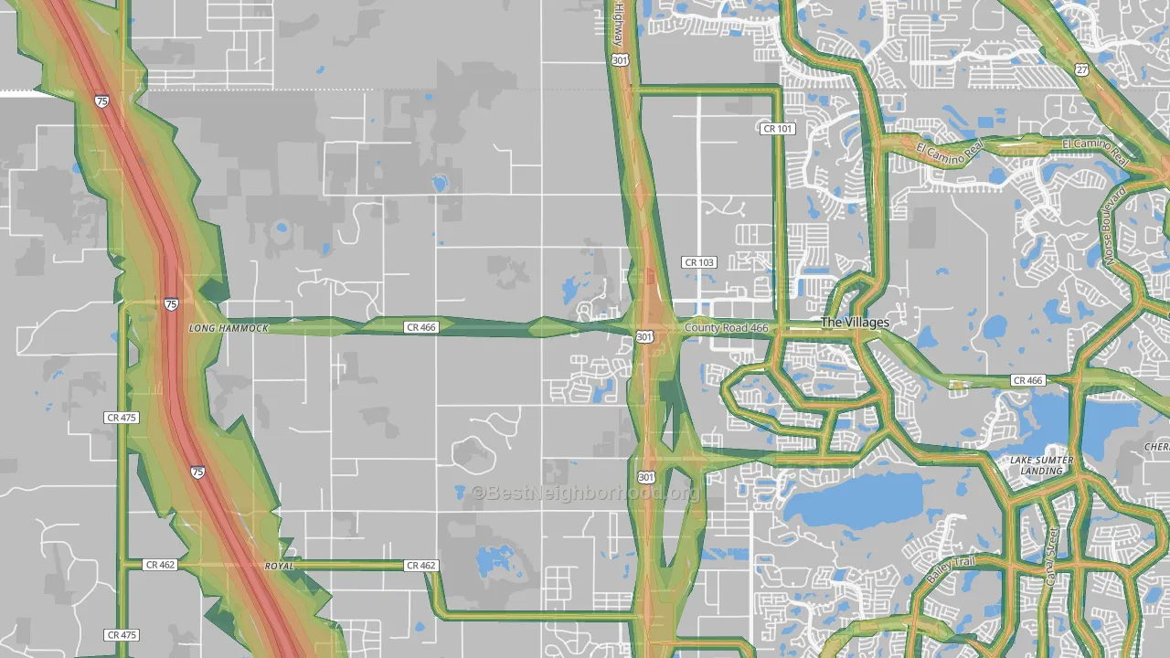 34484, FL Map of Noise Levels in 34484