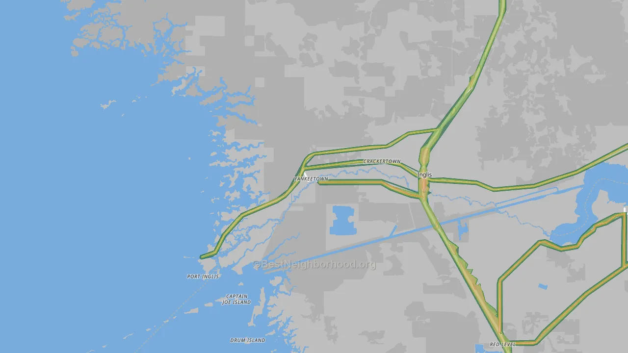 34498, FL Map of Noise Levels in 34498